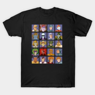 SilverHawks Characters. Quicksilver, Steelheart, Steelwill, Mon*Star, Hardware, Timestopper, Yes-Man, Smiley and many more! T-Shirt